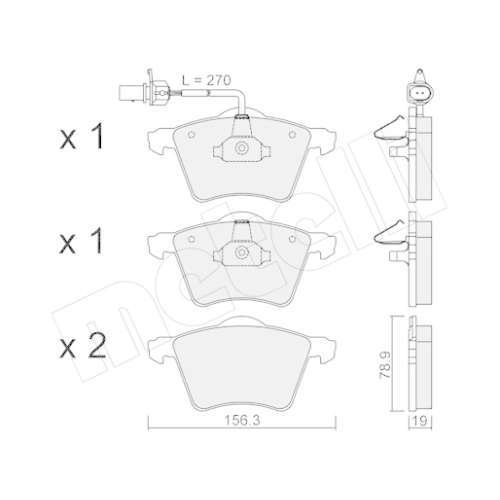 Bremsbelagsatz Scheibenbremse Metelli 22-0550-0 für Ford Seat VW Vorderachse