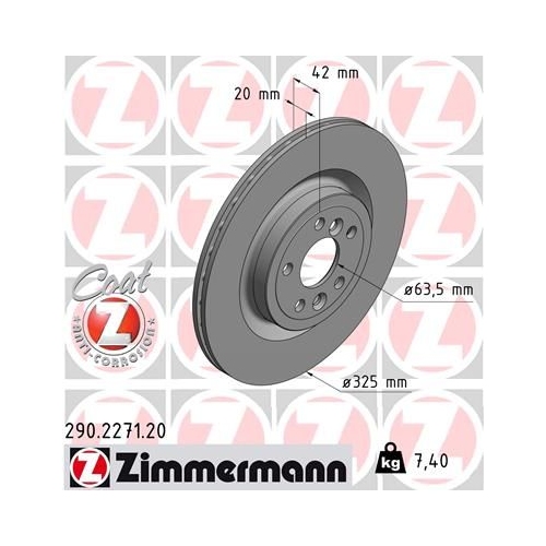 Zimmermann 2X Bremsscheibe Coat Z für Jaguar Land Rover Jaguar (chery)