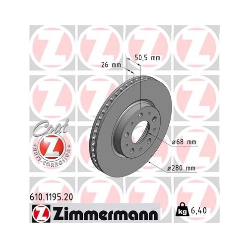 Zimmermann 2X Bremsscheibe Vorderachse Coat Z für Volvo