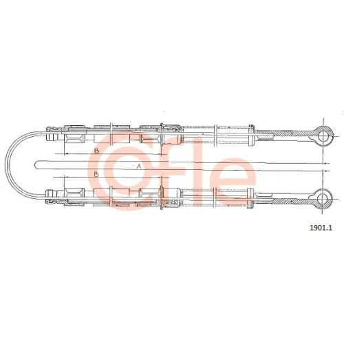 Seilzug Feststellbremse Cofle 1901.1 für Fiat Lancia Seat Hinten