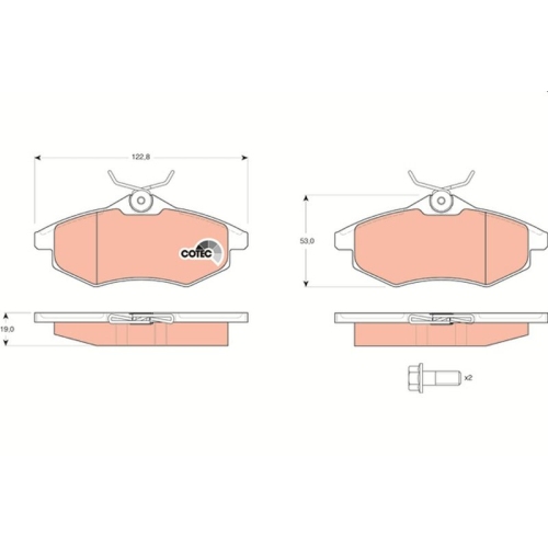 Bremsbelagsatz Scheibenbremse Trw GDB1495 Cotec für Citroën Vorderachse