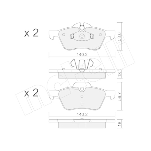 Bremsbelagsatz Scheibenbremse Metelli 22-0555-0 für Mini Vorderachse