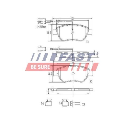 Bremsbelagsatz Scheibenbremse Fast FT29124 für Alfa Romeo Citroën Fiat Lancia