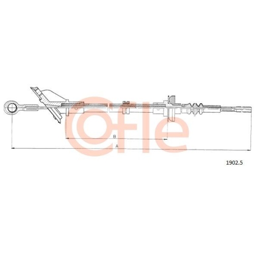 Seilzug Kupplungsbetätigung Cofle 1902.5 für Fiat