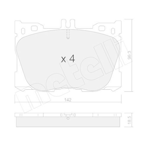 Bremsbelagsatz Scheibenbremse Metelli 22-1134-0 für Mercedes Benz Mercedes Benz