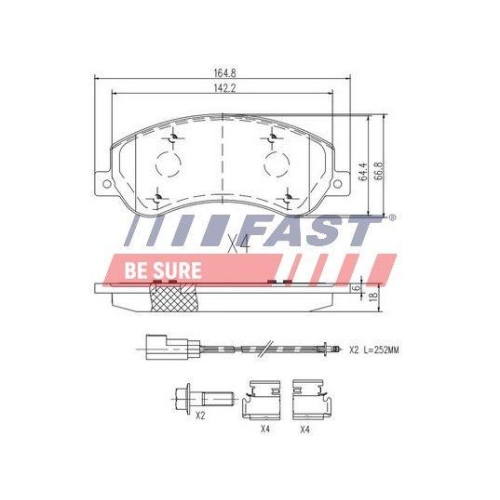 Bremsbelagsatz Scheibenbremse Fast FT29522 für Ford VW Vorderachse