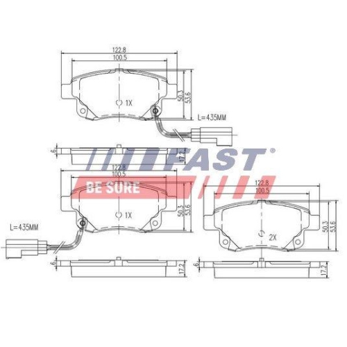 Bremsbelagsatz Scheibenbremse Fast FT29523 für Ford Hinterachse