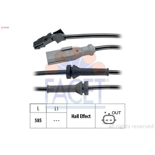 Sensor Raddrehzahl Facet 21.0144 Made In Italy - Oe Equivalent für Mercedes Benz