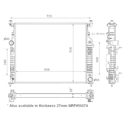 Kühler Motorkühlung Nrf 53936 für Mercedes Benz Mercedes Benz Mercedes Benz