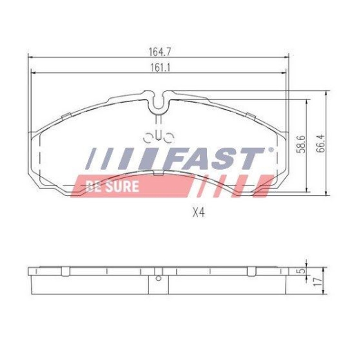 Bremsbelagsatz Scheibenbremse Fast FT29091 für Iveco Fiat Vorderachse