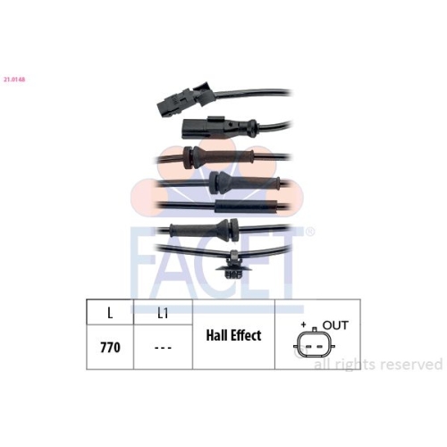 Sensor Raddrehzahl Facet 21.0148 Made In Italy - Oe Equivalent für Mercedes Benz
