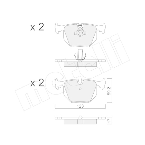 Bremsbelagsatz Scheibenbremse Metelli 22-0560-0 für Bmw Land Rover Hinterachse