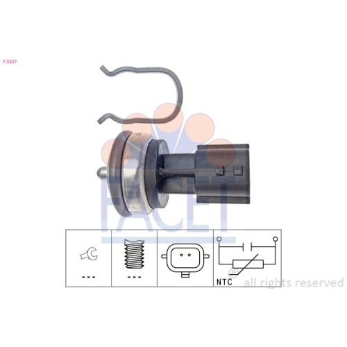 Sensor Kühlmitteltemperatur Facet 7.3337 Made In Italy - Oe Equivalent für Fiat