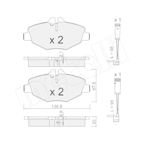 Bremsbelagsatz Scheibenbremse Metelli 22-0562-0K für Mercedes Benz Mercedes Benz