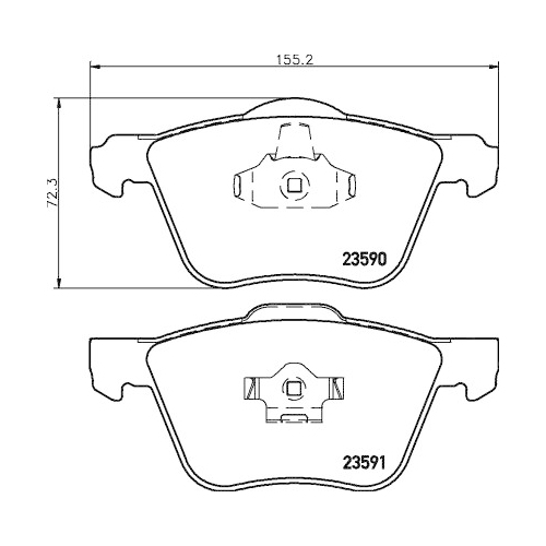 Bremsbelagsatz Scheibenbremse Hella Pagid 8DB 355 011-571 für Volvo Vorderachse