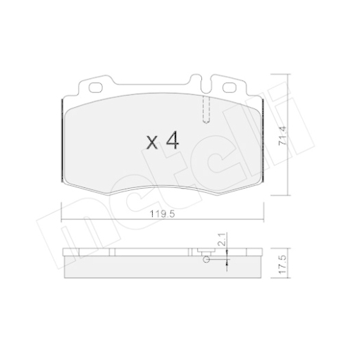 Bremsbelagsatz Scheibenbremse Metelli 22-0563-0 für Mercedes Benz Mercedes Benz