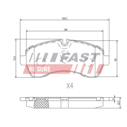 Bremsbelagsatz Scheibenbremse Fast FT29022 für Mercedes Benz VW Mercedes Benz