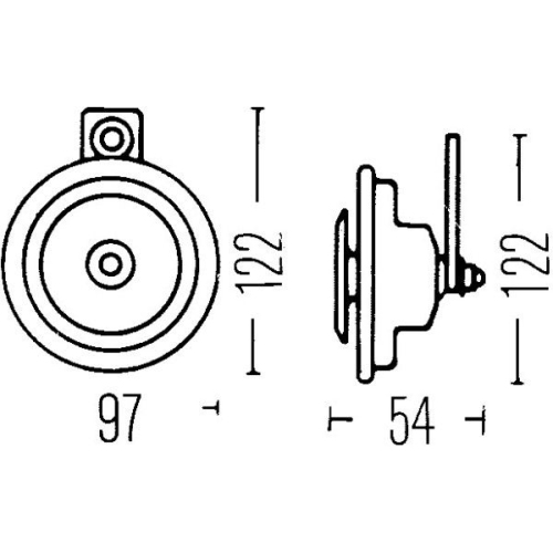 Horn Hella 3AL 002 952-871 für Daf Faun Case Ih O&k Steinbock Liebherr Demag