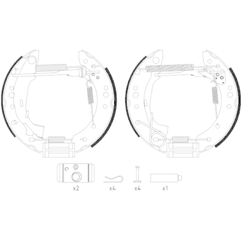 Bremsbackensatz Hella Pagid 8DB 355 004-741 Shoe Kit Pro für Citroën Peugeot