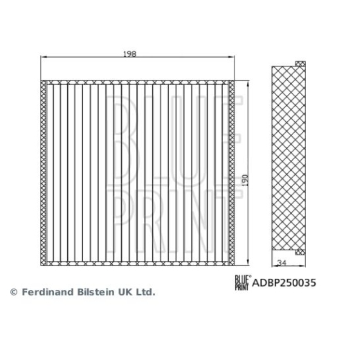 Filter Innenraumluft Blue Print ADBP250035 für Mercedes Benz Mercedes Benz