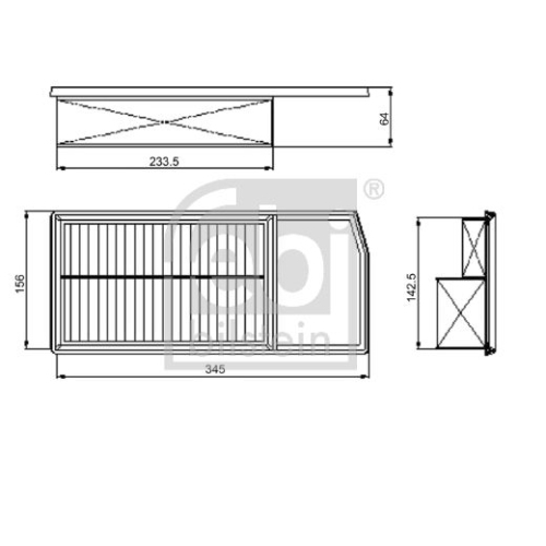 Luftfilter Febi Bilstein 101664 für Citroën Fiat Opel Peugeot Vauxhall