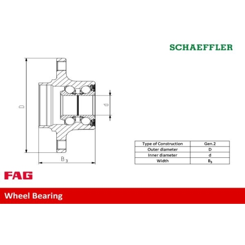 Radlagersatz Fag 713 6109 60 für Audi Seat Skoda VW Hinterachse