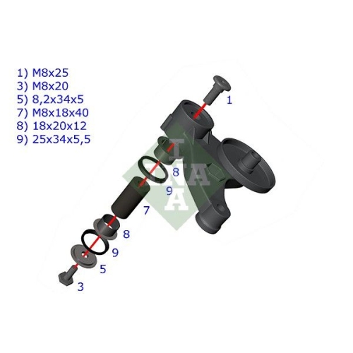 Reparatursatz Spannarm Keilrippenriemen Ina 533 0117 10 für Audi Seat Skoda VW