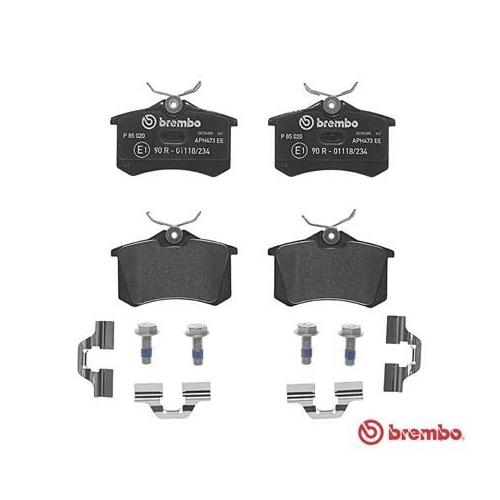 Bremsbelagsatz Scheibenbremse Brembo P85020 Prime Line für Audi Citroën Fiat MG