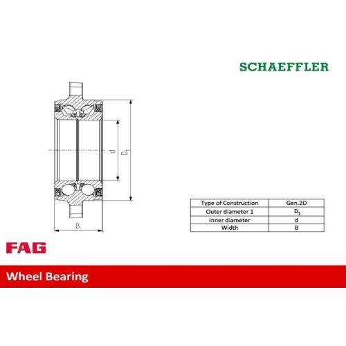 Radlagersatz Fag 713 6198 60 für Fiat Mitsubishi Vorderachse