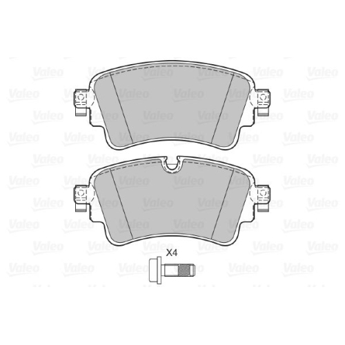 Bremsbelagsatz Scheibenbremse Valeo 601497 für Audi VW Hinterachse