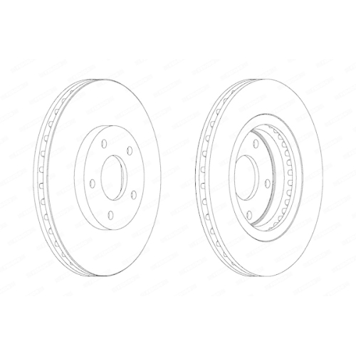 2 Bremsscheibe FERODO DDF1589 PREMIER für NISSAN, Vorderachse