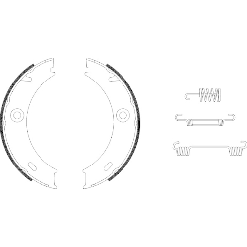 Bremsbackensatz Feststellbremse Hella Pagid 8DA 355 050-461 für Audi Seat Skoda