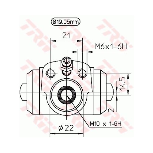 Radbremszylinder Trw BWD113 für Audi Seat Skoda VW Hinterachse Hinterachse Links