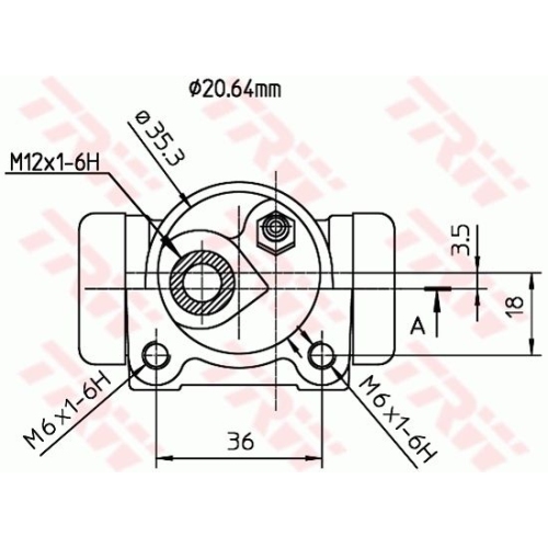 Radbremszylinder Trw BWF170 für Renault Hinterachse Links