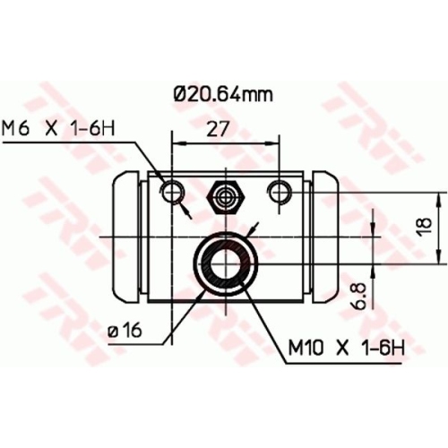 Radbremszylinder Trw BWF307 für Fiat Hinterachse