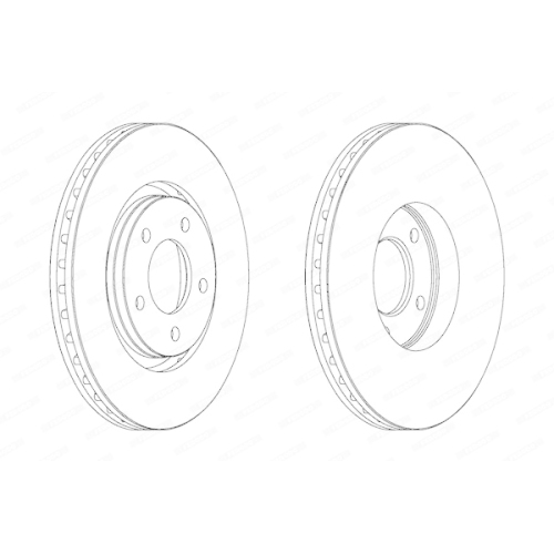 2 Bremsscheibe FERODO DDF1372 PREMIER für CHRYSLER DODGE, Vorderachse