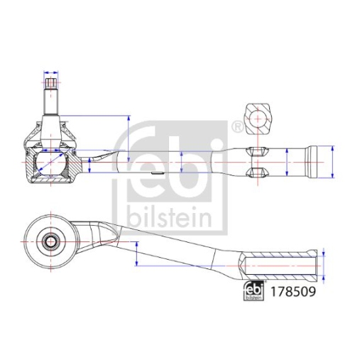 Spurstangenkopf Febi Bilstein 178509 für Citroën Vorderachse Links