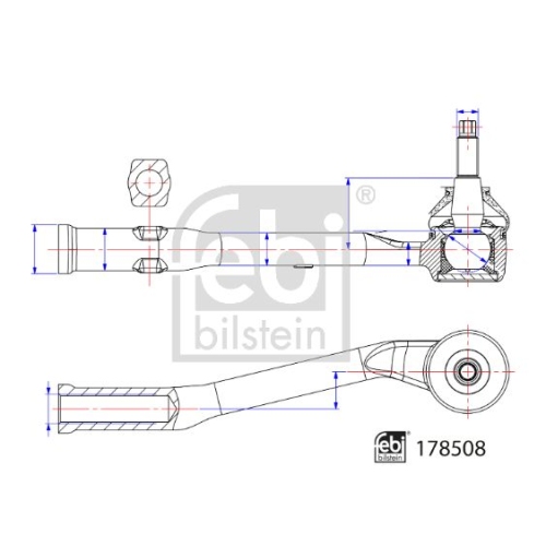 Spurstangenkopf Febi Bilstein 178508 für Citroën Vorderachse Rechts