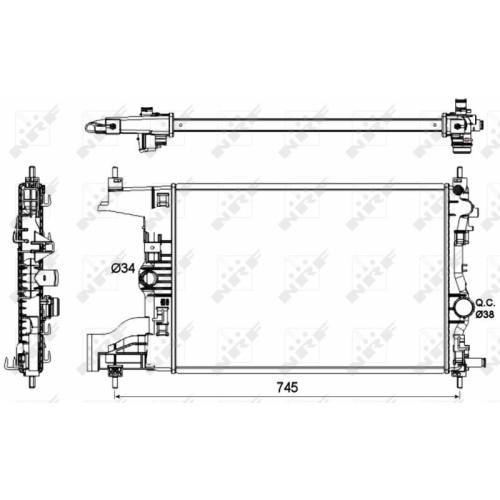 Kühler Motorkühlung Nrf 53142 für Opel Vauxhall