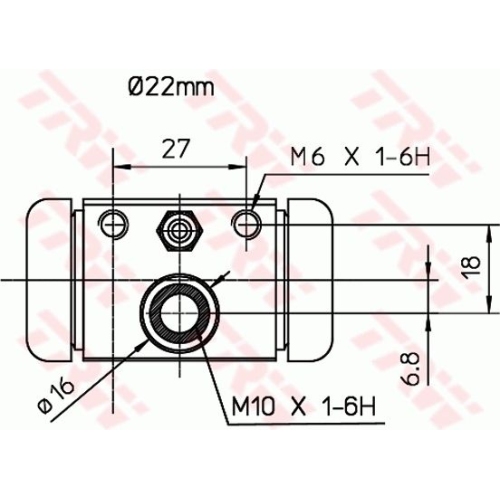 Radbremszylinder Trw BWH394 für Fiat Hinterachse