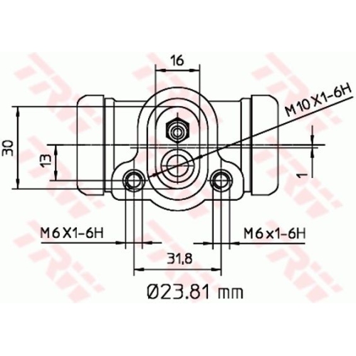 Radbremszylinder Trw BWK103 für Bmw Hinterachse Hinterachse Links