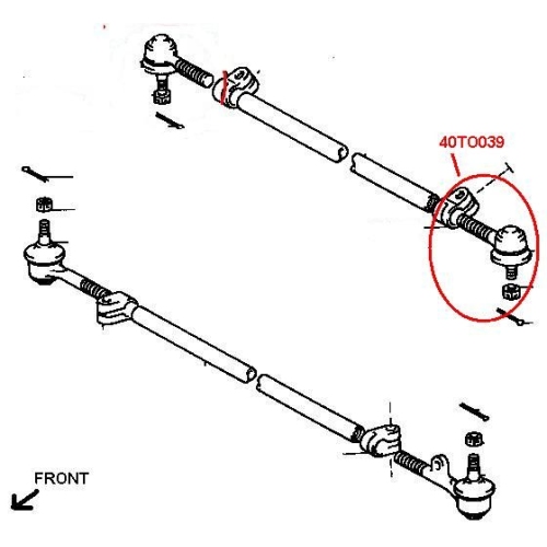Spurstangenkopf Red-line 40TO039 für Toyota Lexus Vorderachse Links