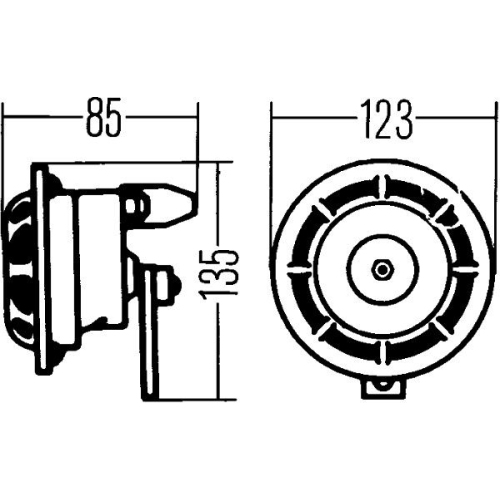 Horn Hella 3AG 003 399-801 für Mack