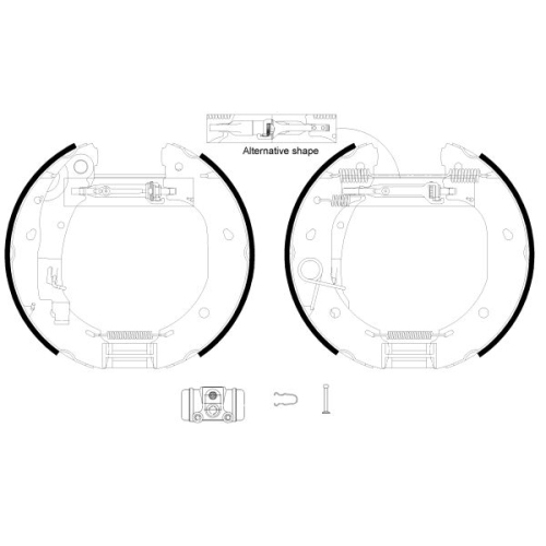 Bremsbackensatz Hella Pagid 8DB 355 005-091 Shoe Kit Pro für Citroën Fiat