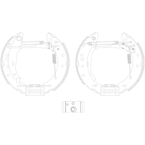 Bremsbackensatz Hella Pagid 8DB 355 005-121 Shoe Kit Pro für Peugeot Hinterachse