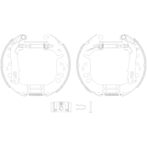 Bremsbackensatz Hella Pagid 8DB 355 005-191 Shoe Kit Pro für Fiat Opel Vauxhall