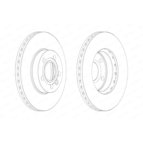 2 Bremsscheibe FERODO DDF846 PREMIER für FORD SEAT SKODA VW VAG, Vorderachse