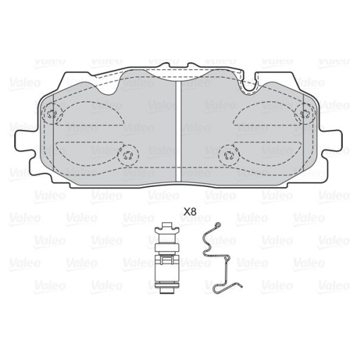 Bremsbelagsatz Scheibenbremse Valeo 601595 für Audi VW Vorderachse