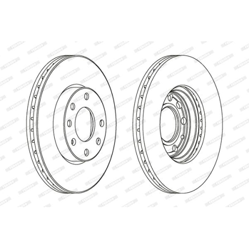 2 Bremsscheibe FERODO DDF1041 PREMIER für OPEL VAUXHALL CHEVROLET, Vorderachs