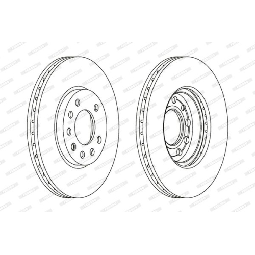 2 Bremsscheibe FERODO DDF1042 PREMIER für OPEL VAUXHALL CHEVROLET, Vorderachs